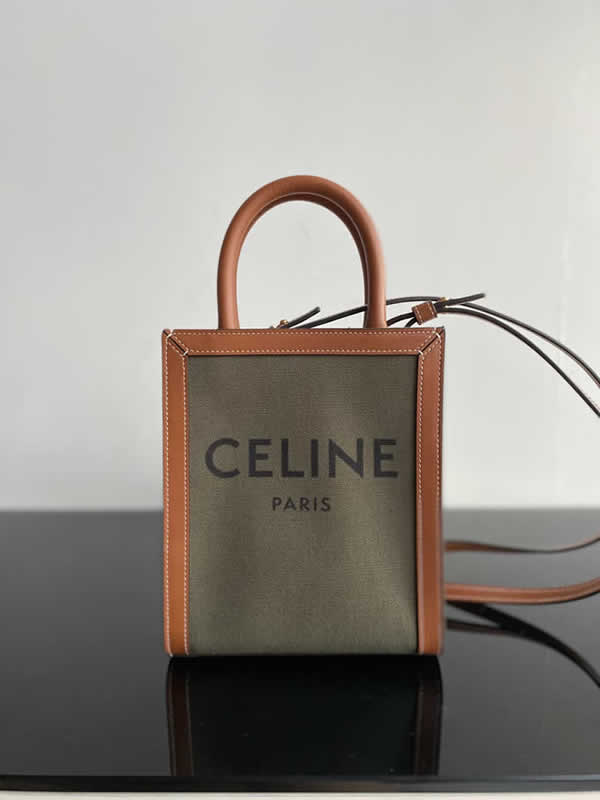 Fake Celine Cabas Triomphe Mini Green Shopping Bag Messenger Bag